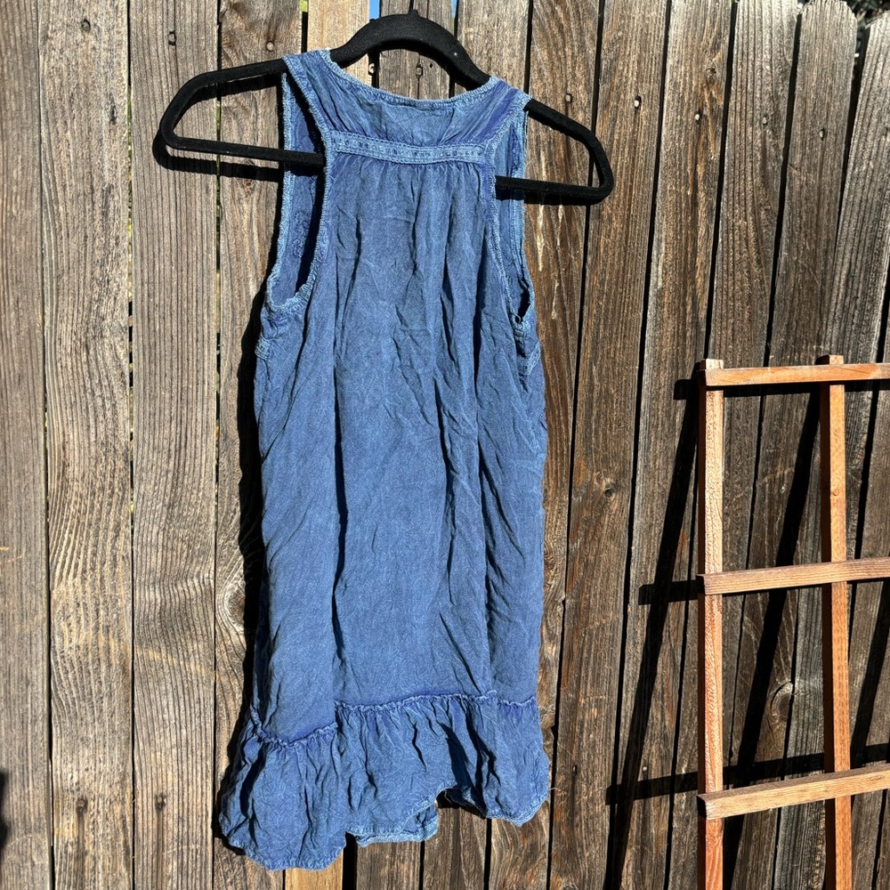 Blue Embroidered Dress - Picture 2 of 3